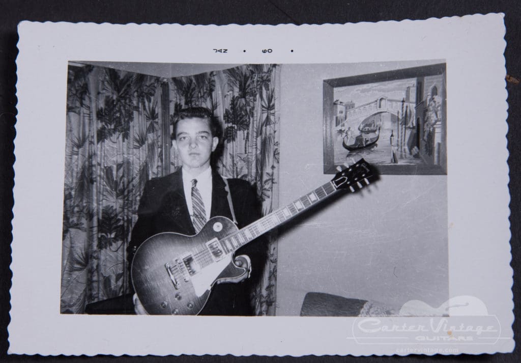 The Les Paul's original owner, photographed in 1960 with the guitar.